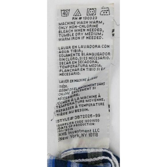 Calvin Klein Shirt Pants Set Button Front Blue Plaid Khaki 12M Infant Outfit - Picture 10 of 10